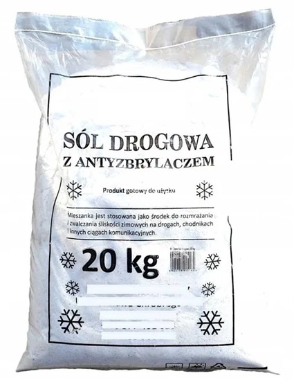Sól drogowa z antyzbrylaczem worek 20 kg