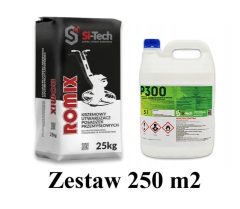 ROMIX ZESTAW 250 m2 Posypka utwardzająca do betonu i impregnat do posadzek przemysłowych